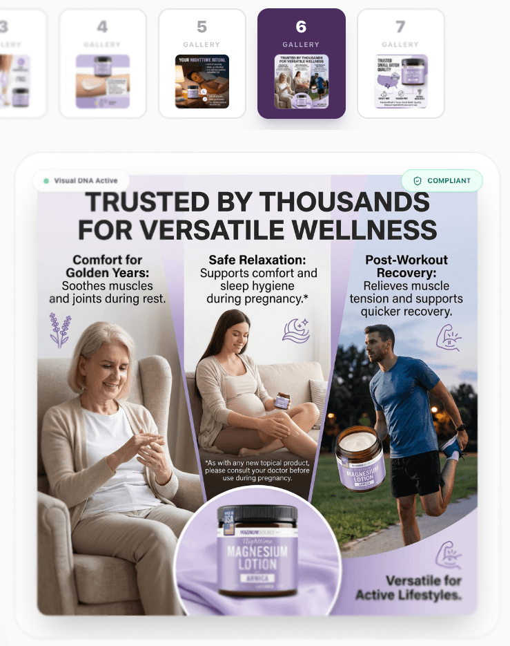 nozam gallery with a generated Amazon infographic